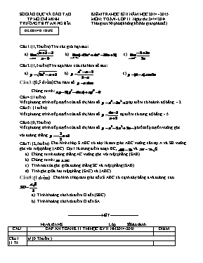 Kiểm tra học kì II môn Toán - Lớp 11